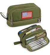 ATRIPACK Tactical 4 Compartments Pencil Case for Boys,Big Canvas Pen Pouch Bag, Large Capacity Pe...