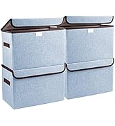 Bagnizer Foldable Storage Bins with Lids, Decorative Storage Baskets, Lerge Storage Boxes for Hom...