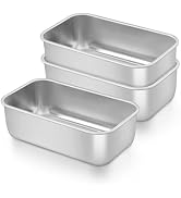 TeamFar Mini Loaf Pan, 3 PCS Stainless Steel Loaf Pans for Baking Bread | 6.3 x 3.5 Inch Bread Ba...
