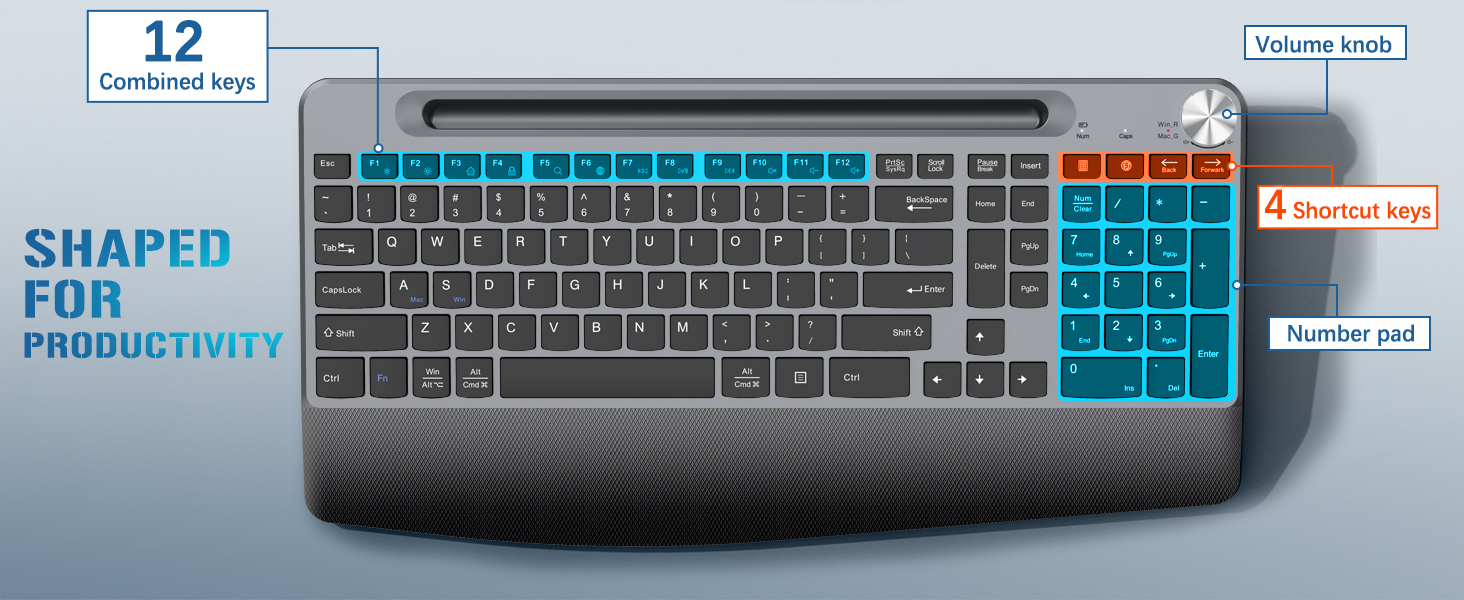 keyboard with phone holder