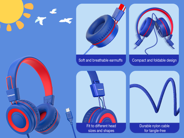 kids headphones with cord usb c