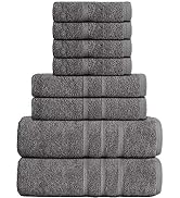 GREEN LIFESTYLE Luxury 8-Piece 100% American Combed Cotton Towel Set Includes 2 Extra Large Bath ...