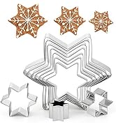 GWHOLE 10Pcs Star Cookie Cutters, Christmas Cookie Cutter Set Cookie Tree Pastry Cutters for Chri...