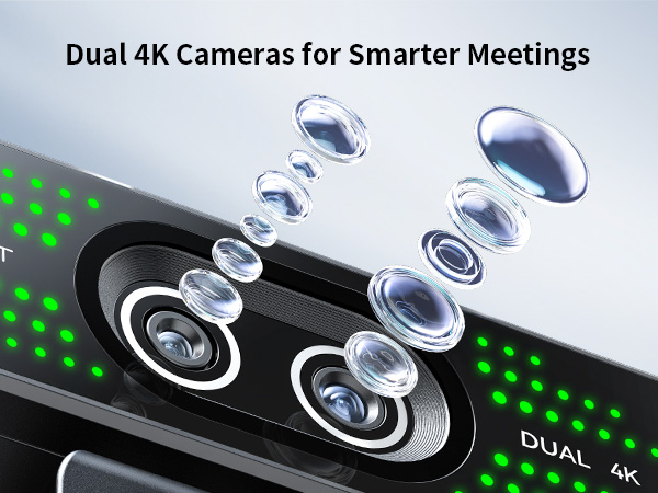 EMEET NOVA 4K Dual-Camera 4K Webcam for PC features two cameras