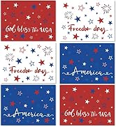 Memorial Day Placemat Set of 6 Patriotic Freedom Stars Place Mats 4th of July Veterans Day Plasti...