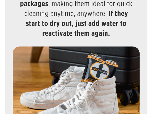 Pre-Moistened, Portable Shoe Cleaner, Perfect for Smooth Soles and Midsoles