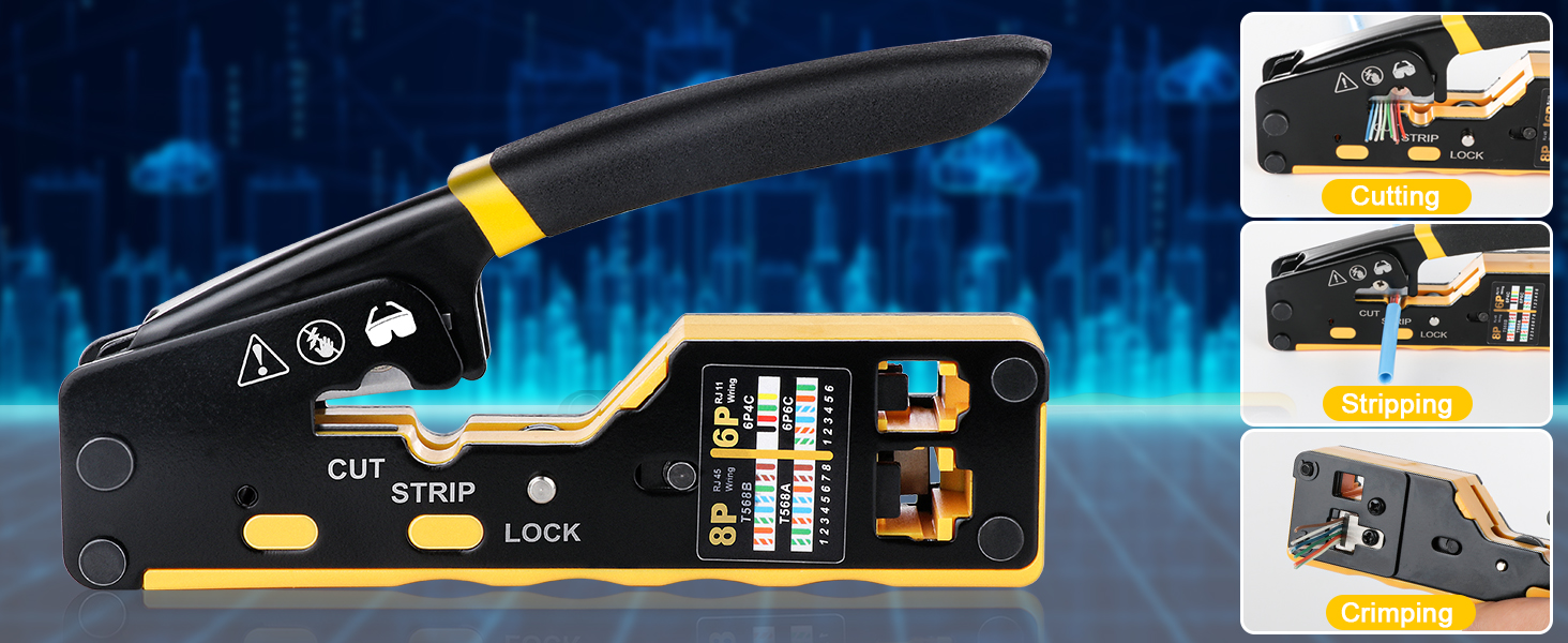 rj45 crimping tool kit pass through