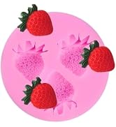 Pink 3D Strawberry Silicone Mold Soap Sugar Fondant Molds DIY Cake Chocolate Decorating Tool Cand...