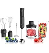 Rosewill 6-in-1 Multi-Speed Cordless Rechargeable Immersion Hand Blender, Heavy Duty Motor - Stic...
