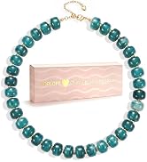 POPLOPP Chunky Beaded Necklaces for Women Boho Large Bead Choker Necklace Fashion Trendy Summer B...