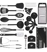 Kitchen Utensils Set 35 PCS Cooking Utensils Set, Nonstick and Heat Resistant Nylon Stainless Ste...