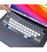 MacBook Shortcuts Keyboard Cover Skin for 2025 2024-2022 MacBook Air 15.3" M4 M3 M2 Chip A3241 A3...
