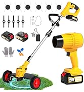 20V Cordless Weed Wacker and Leaf Blower Combo Kit with 2 Batteries, Electric String Trimmers wit...