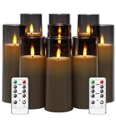 kakoya Flickering Flameless Candles Battery Operated with Remote and 2/4/6/8 H Timer Plexiglass L...
