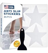 Anti Slip Shower Stickers 24 PCS, Invisible Non-Slip Shower Stars for Adults, Premium Adhesive Ba...