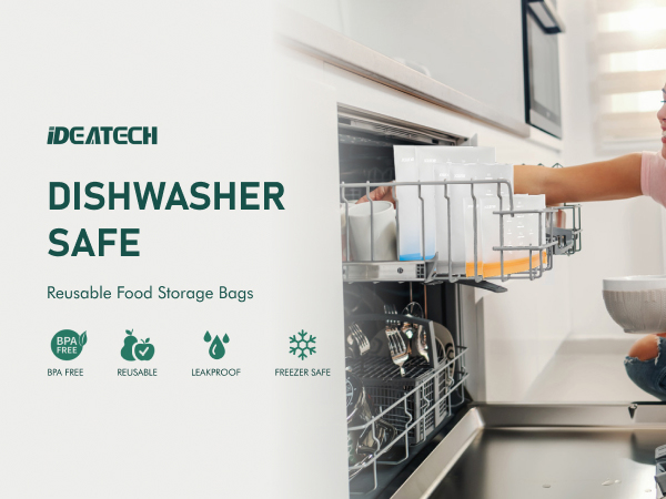 dishwasher safe reusable storage bags