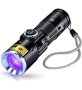 DARKDAWN UV 395nm Light Flashlights USB Rechargeable Ultraviolet LED Blacklight Mini Wood’s Lamp ...