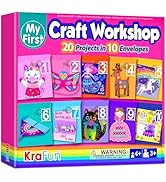 KRAFUN My First Craft Workshop Art and Craft Kit for Kids - 20 Projects in 10 Envelopes, Unicorn,...