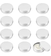 Opvixi Tins 12 Pack, 1 Ounce Salve Tins with Lids, Small Metal Aluminum Tin Jar Refillable Contai...