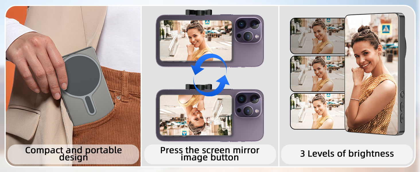 phone vlog selfie monitor screen