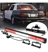 Xprite 27 Inch LED Traffic Advisor Strobe Light Bar, 13 Flashing Patterns w/Suction Cup Mount, Wi...