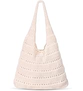 Sightor Crochet Tote Bag, Mesh Beach Bag Knit Summer Hobo Bag Vacation Boho Tote Bag for Women