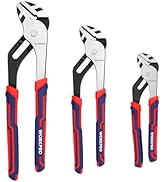 WORKPRO 3 Piece Groove Joint Plier Set, 12/10/8 Inch Adjustable Water Pump Pliers, Straight Jaw P...