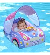 Swimbobo Toddler Pool Float Inflatable Car Baby Swim Float with Adjustable Sun Canopy and Safety ...