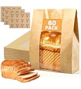 Tikxlafe Bread Bags for Homemade Bread with Clear Window, Sourdough Bread Bags with Tin Tie Tab &...