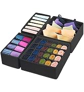 GOGOODA 4 Pcs Underwear Drawer Organizers Divider, Closet Socks Organizer and Storage Boxes for L...