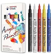 TFIVE Paint Marker Paint Pens - 5 Colors Acrylic Permanent Marker, 0.7mm Extra Fine Tip Paint Pen...