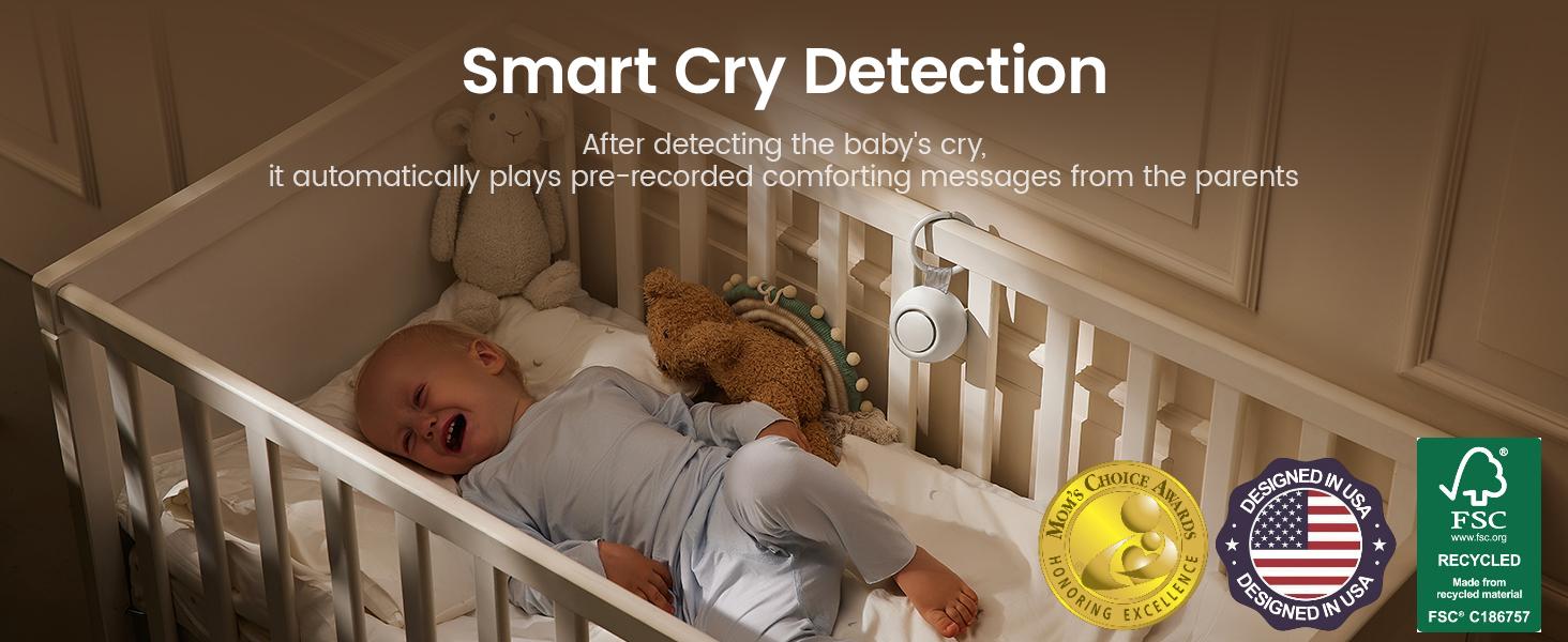 Portable Sound Machine with AI Cry Detection White Noise Machine