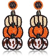 Halloween Earrings for Women Cute Pumpkin Beaded Dangle Earrings Halloween Holiday Costumes Party...