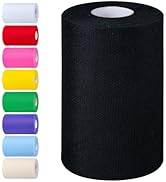 Black Tulle Fabric Rolls 6 Inch by 100 Yards (300 feTulle Roll Spool Fabric for DIY Tutu Skirt Ba...