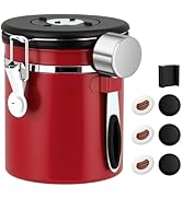 ShanSon Coffee Canister Airtight Coffee Container Stainless Steel Coffee Bean Storage Container w...