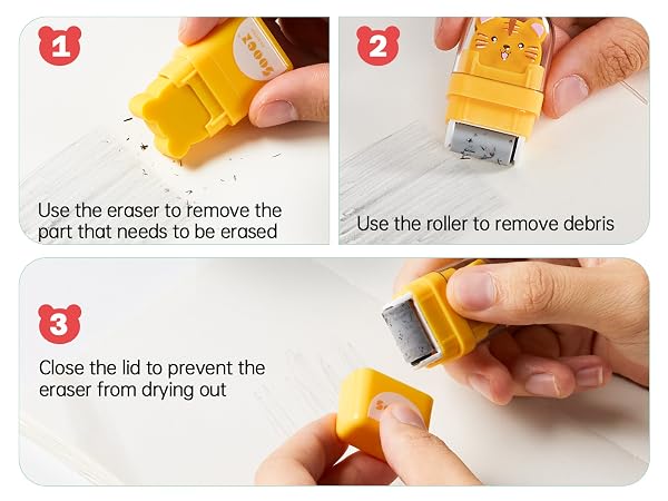 pencil eraser with clean up roller