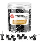 Yalis Black Push Pins 600 Count, Standard Dark Thumb Tacks for Corkboard Bulletin Board