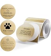 Clabel Round Colorful Labels - 1 Roll x 1.57'' (40x40mm) Kraft-Print, Thermal Glossy, Home/School...