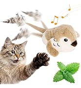 Pawingcat Moving Cat Toy Automatic Cat Toys Interactive Bird Cat Toy with Catnip Toys Wagging Tai...