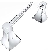 WZRUA Polished Chrome Toilet Paper Holder Bathroom Double Post Pivoting Tissue Roll Holder Stainl...