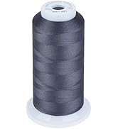 Simthread 100% Cotton Thread 1641 Yards Lead Grey for Sewing Quilting
