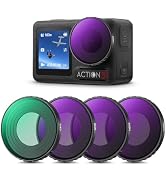 K&F Concept ND PL Filter Kit Compatible with DJI Osmo Action 5 Pro/Osmo Actioin 4, 4Pack CPL ND8 ...