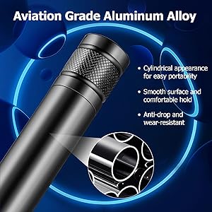 This laser pointer it is made of high-quality aluminum alloy frosted shell