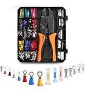 200-Piece Ratchet Wire Crimping Tool Kit, Ferrule Crimping Plier with 5 Interchangeable Jaws, Ter...