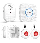 CallToU Wireless Caregiver Pager Waterproof Call Button Vibration Call Bell for Elderly at Home D...