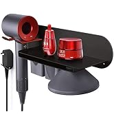 FLE Hair Dryer Holder Wall Mounted with Shelf - Hair Dryer Holder Rack Organizer Compatible for D...