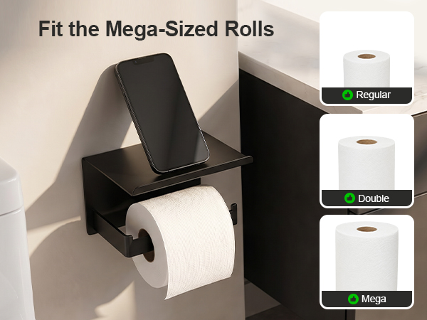 toilet paper holder with shelf