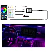 Ambient Lighting Car Led Lights Interior Kit with Wireless APP,43.3 inches Dream Color Acrylic Le...