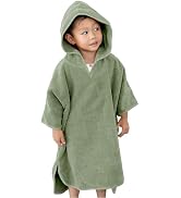 Natemia Hooded Towel Poncho – 100% Organic Cotton - Kids & Toddler Beach Towel with Hood - GOTS C...