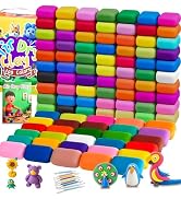 Wolwefa Air Dry Clay 100 Colors Foam Clay Non-Sticky Soft Air Dry Foam Clay, Moldable Super Light...